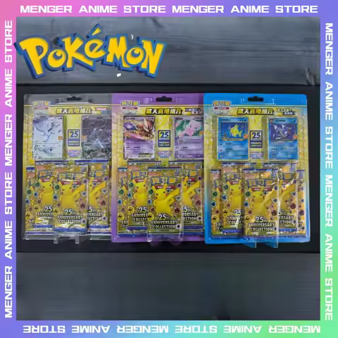 Pokemon Chinese Traditional S8a 25th PTCG Trading Booster Pack Mew Mewtwo Pikachu Charizard Gift Box Collectible Cards Toys