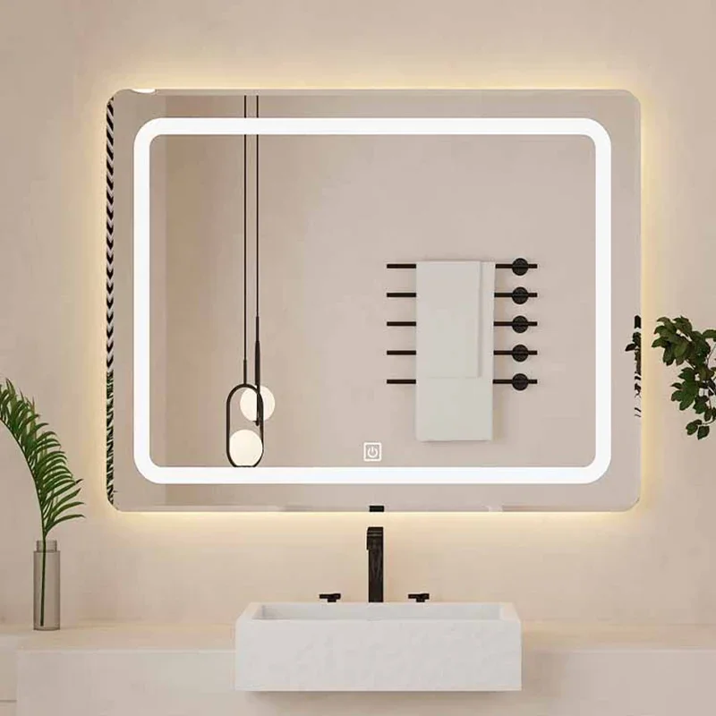 Bathroom Smart Smart Mirror Makeup Aesthetic Large Shower Bath Mirror Led Shaving Banheiro Inteligente Home Improvement FY10XP