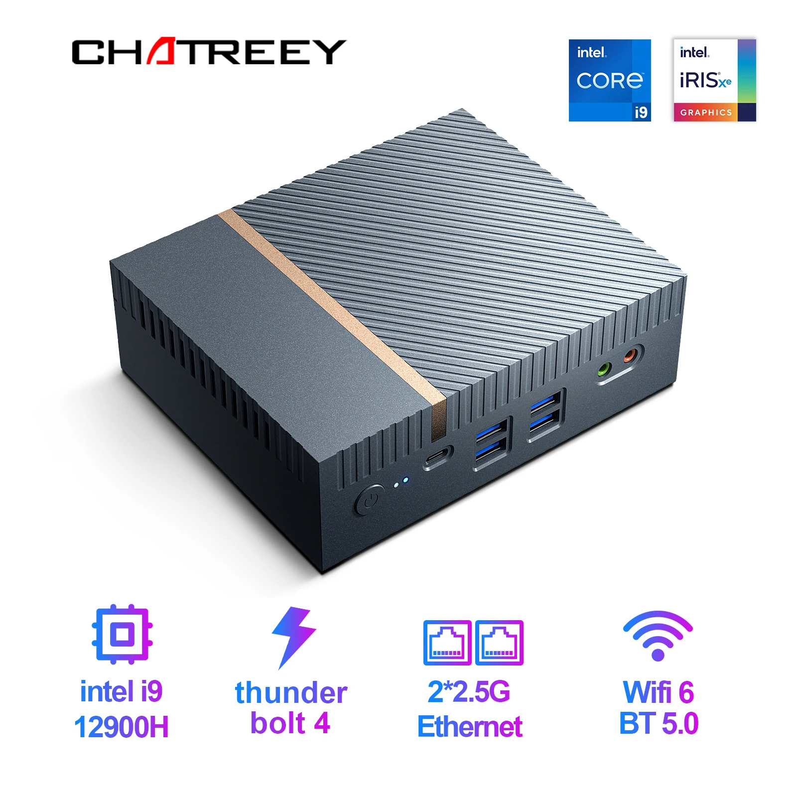 Chatreey Mini-PC IT12 с процессором Intel Core i5 1340P i9 12900H Встроенная видеокарта 2x2