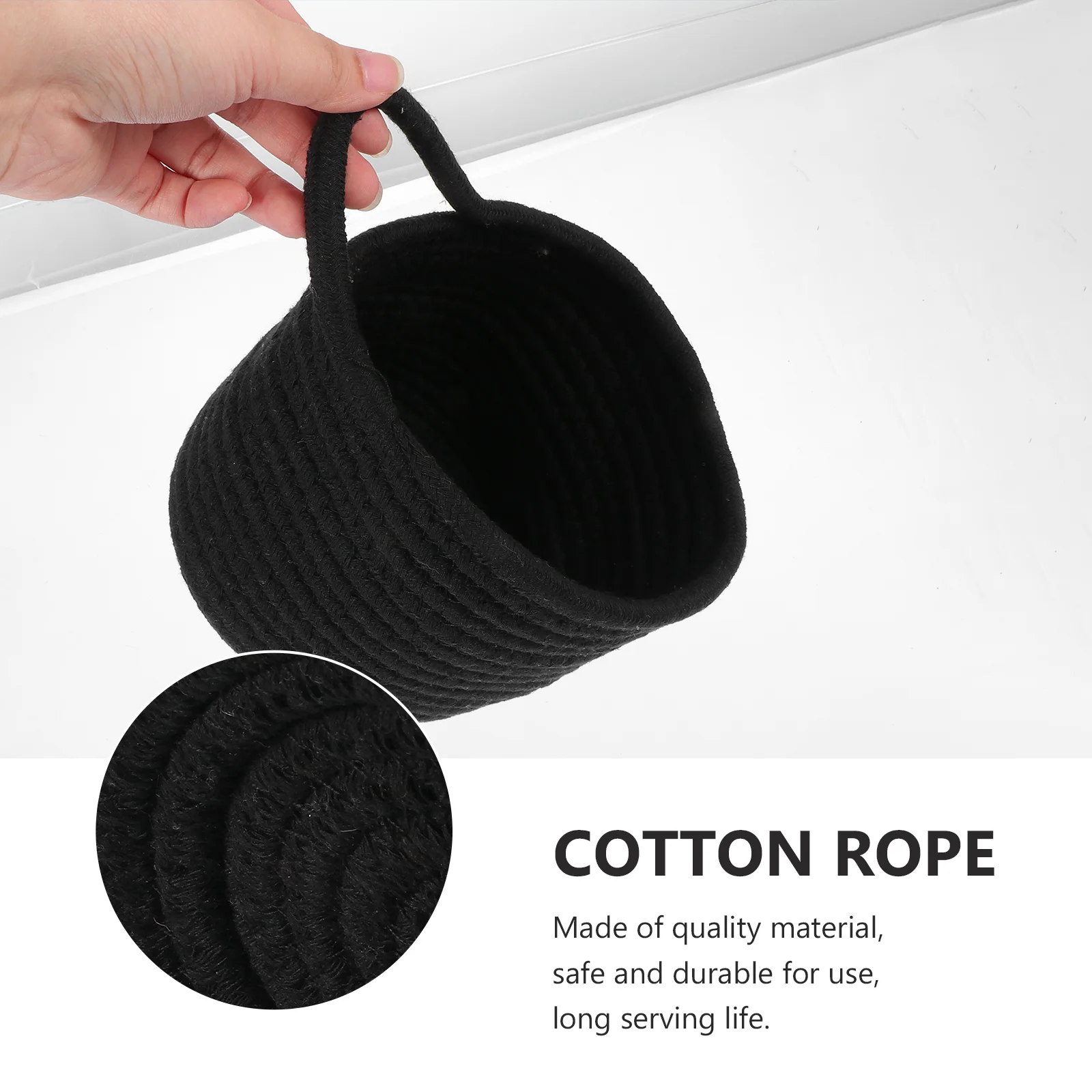 2 قطعة سلة التخزين حبل القطن اليدوية سلال منسوجة ماكياج ganizer مكتب الملحقات أصحاب القلم عناصر حامل اللوازم المكتبية