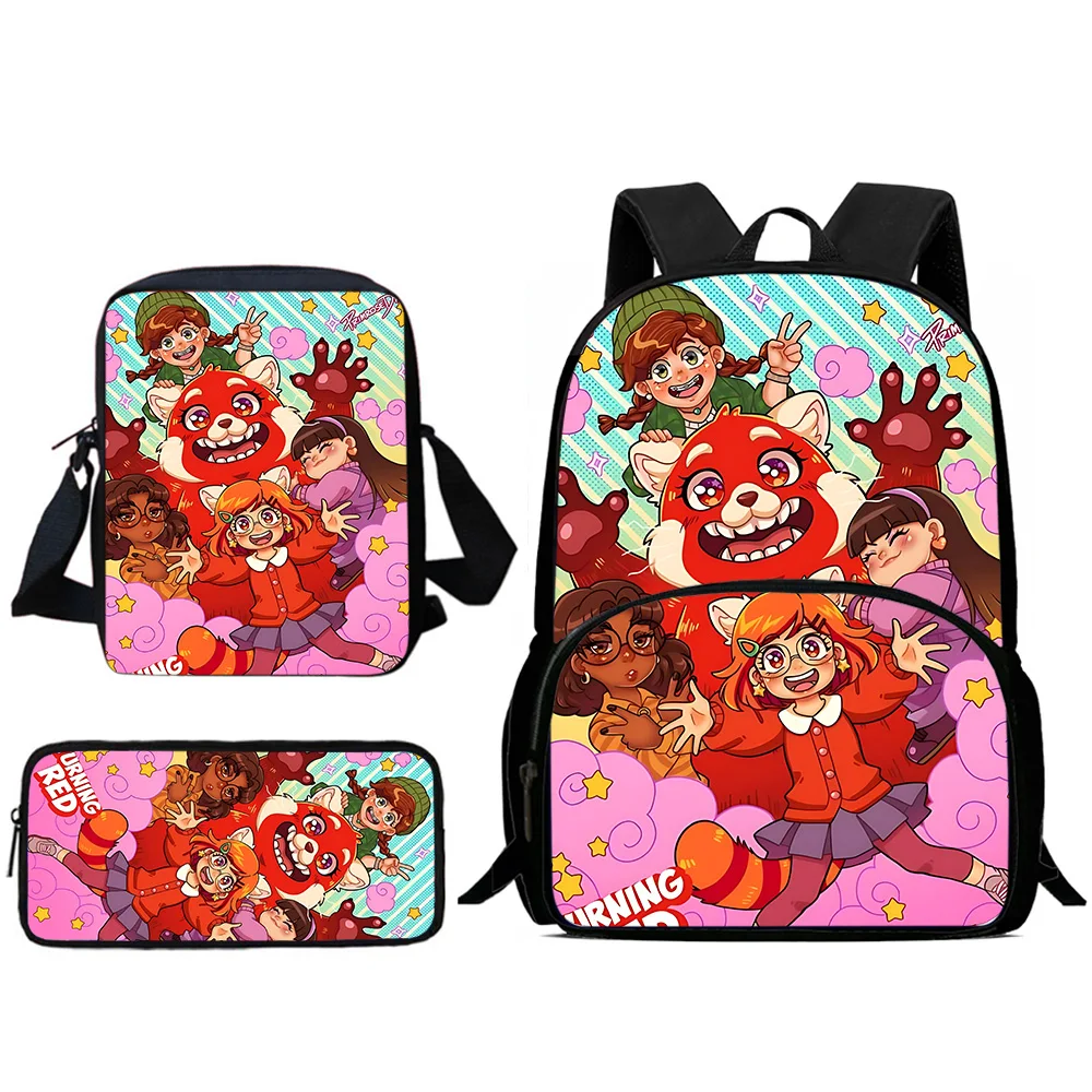 Cute Anime Turnings Red Child Backpacks Shoulder Bag Pencil Case Pupil Large Capacity School Bags for Boys Girls Best Gift