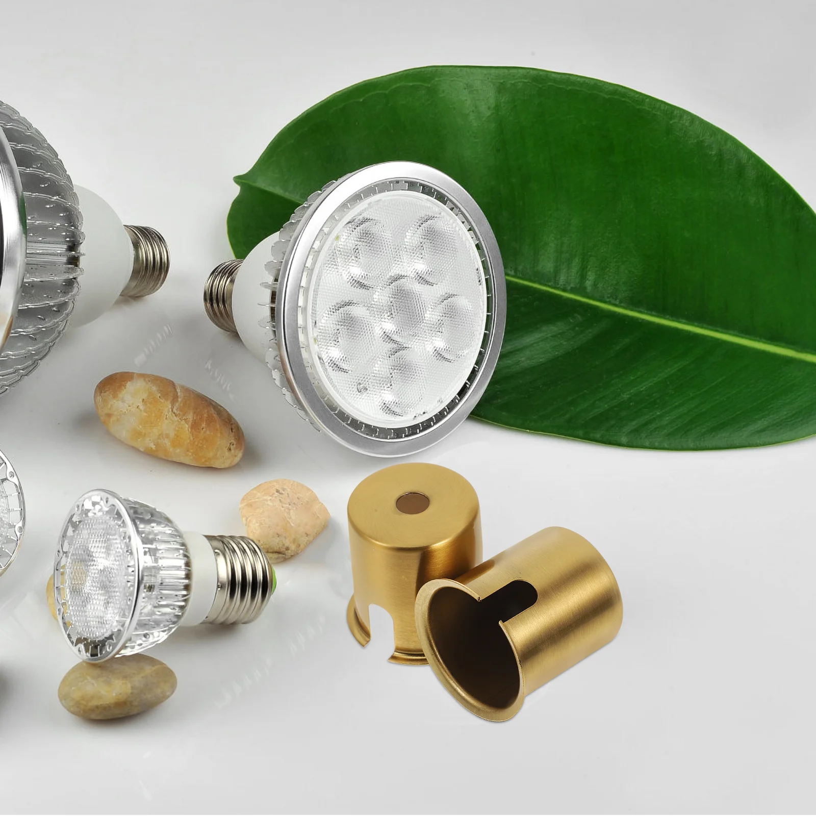 

2Pcs Table Lamp Sockets Cups E27 Pull Chain Holder Covers Decorative Copper Plated Lighting Fixture Accessories for Home Office