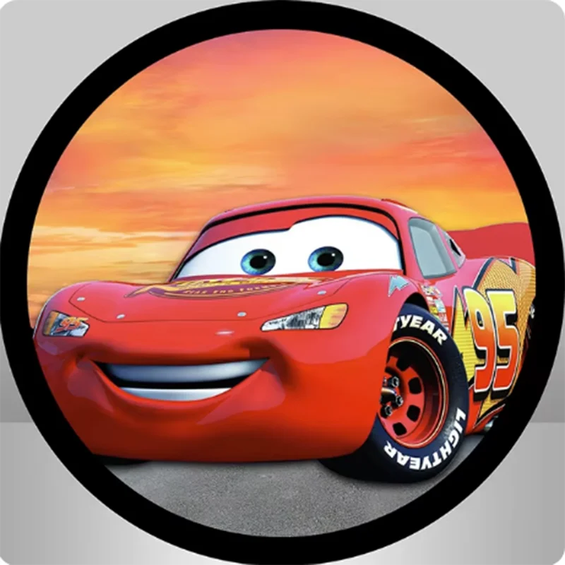 Lightning McQueen Cars Round Backdrop And 3 Cylinder Covers Background Photography Baby Shower Birthday Party Decoration Plinth