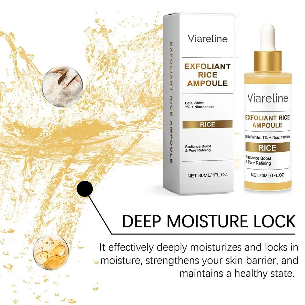 White Rice Exfoliating Serum Set BHA Niacinamide Pore Minimizing & Blackhead Whitehead Remover Skincare