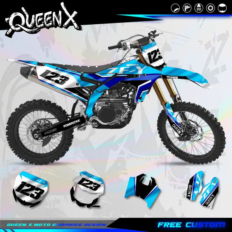 QUEEN X MOTO For YAMAHA YZF250 2019-2023 YZF450 2018-2022 WRF450 2019-2022 WRF250 2020-2023 Motorcycle Decal Sticker Kits 026