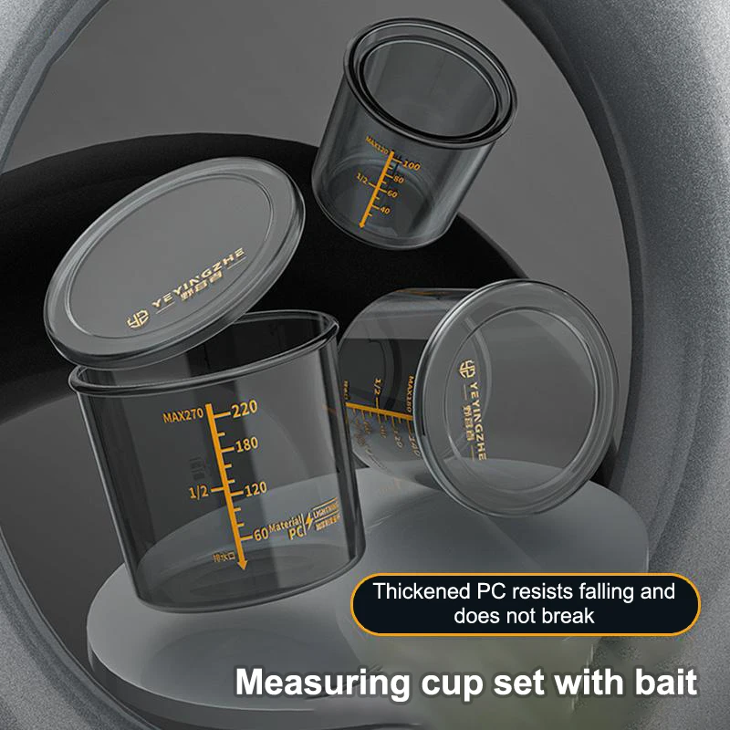 

{MX} 80/120/180/270ML Fishing Bait Measuring Cup With Graduations Shockproof Thickened Plastic Bait Cup Portable Fishing Tackle
