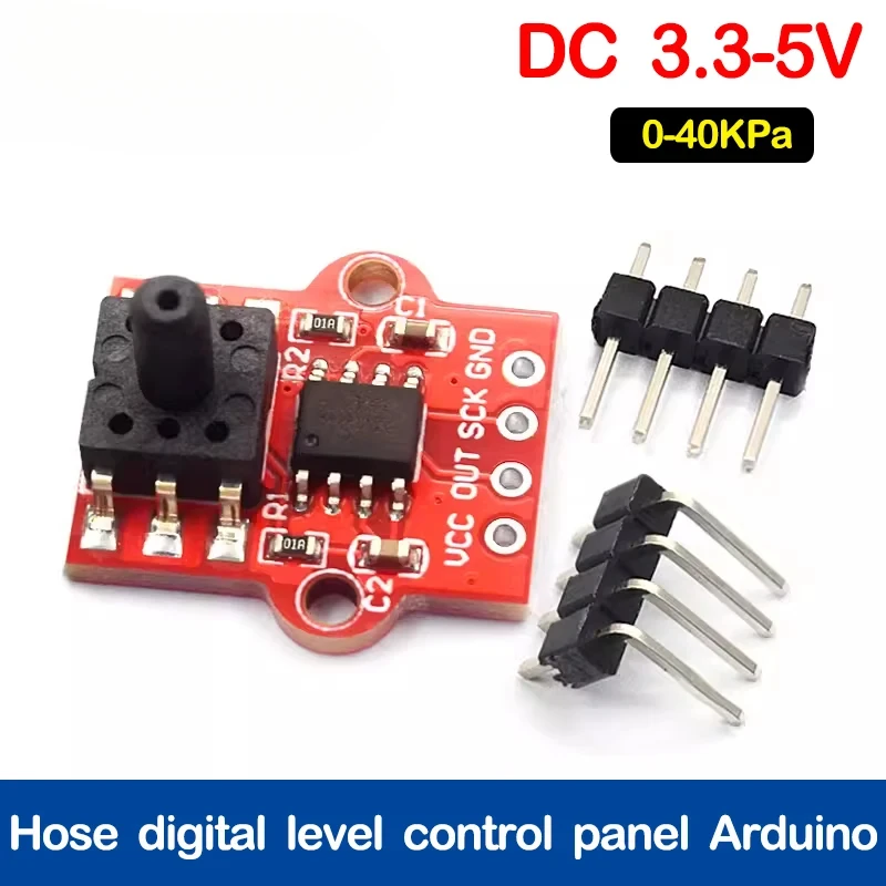 

DC 3.3V 5V 0-40KPa Pressure Sensor Module Connect 2.5mm Soft Tube Digital Liquid Water Level Controller Board For Arduino