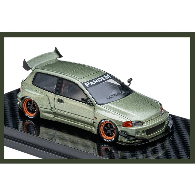 PreSale YM 1:64 PANDEM CIVIC EG4 K20 Millennium Jade Resin Diorama Car Model Collection Miniature