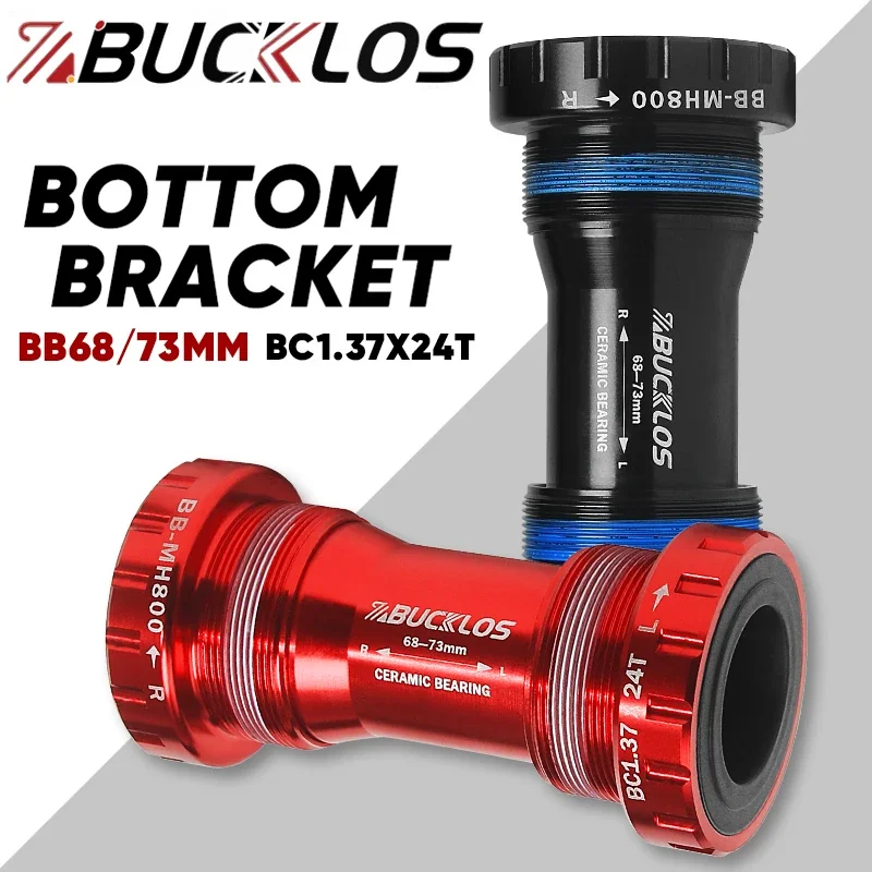 BUCKLOS Bicycle Bottom Bracket Sealed Bearing 24mm Bike BB BSA Threaded BB68/73 MTB Bottom Bracket Road Mountain Bike Parts