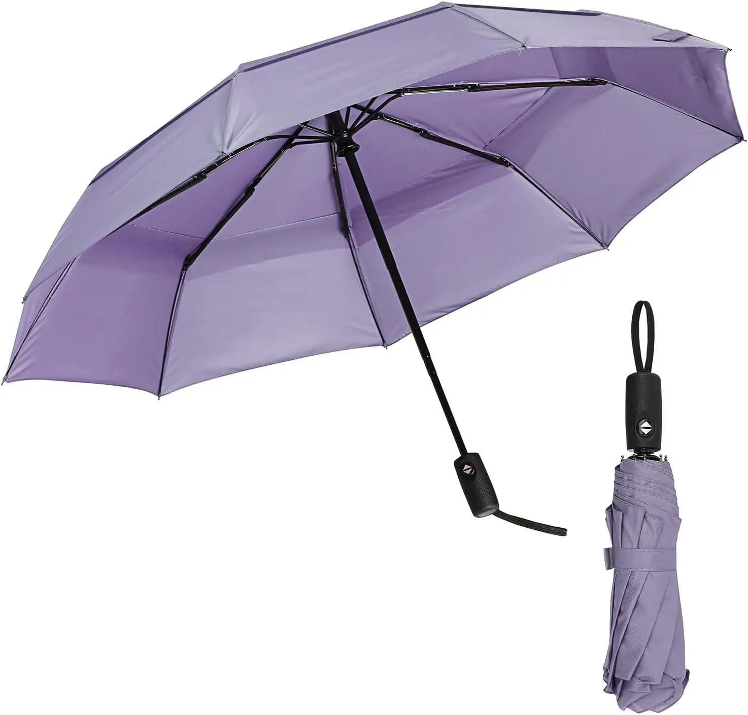 Windproof Travel Umbrella Purple Automatic Umbrellas For Rain Compact Folding Portable Storm Resistant Outdoor Protection