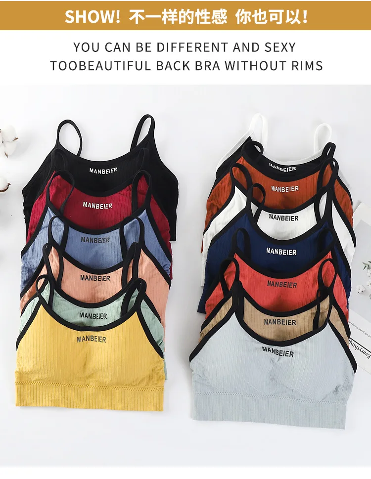 Neue Sport-Bh Für Frauen Gym Sexy Crop Top Bh Frauen Baumwolle Unterwäsche Weichen Komfort Rohr Tops Weibliche Büstenhalter Tops Für Mädchen – Detail 4