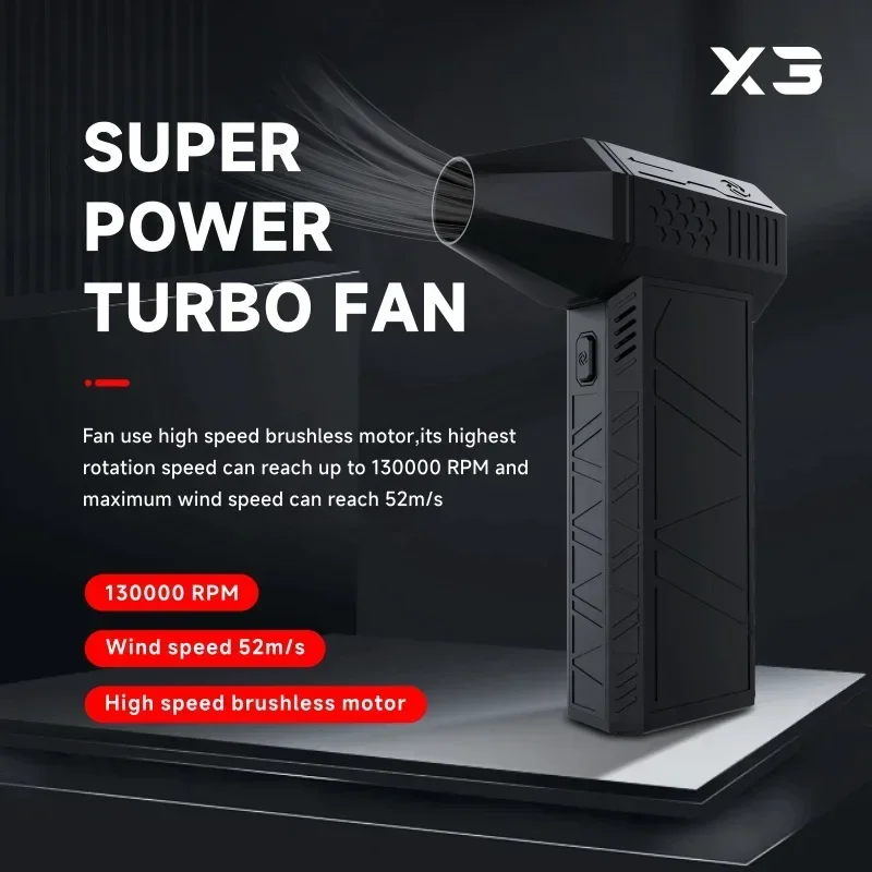 X3 violent fan 180g wind pressure 130,000 to hand brushless turbine