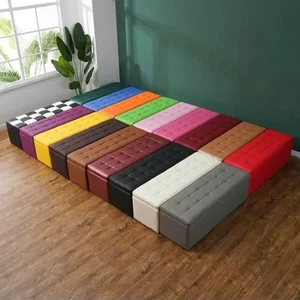 Ottoman Banco Folding Samt, lange Bank für den Schuhaufbewahrung, gepolsterte Fußstütze, rosa Lagerung für Wohnzimmer 10 Hauptverkäufe Banco Veludo - №2