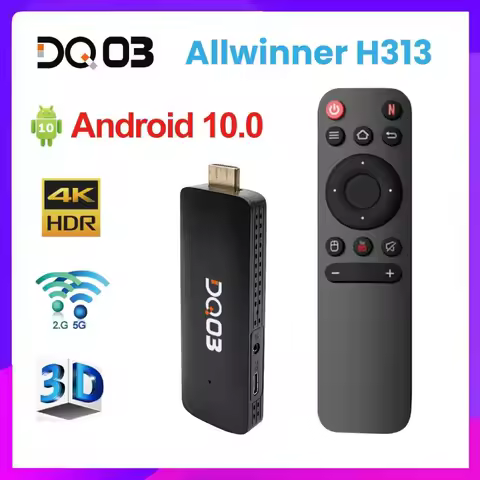 DQ03 Mini TV Stick Android 10 QuadCore ARM Cortex A53 2G16G Support 4K@60fps HDR10+ 2.4G&amp;5.8G Dual Wifi 1G8G TV BOX Android 10.0