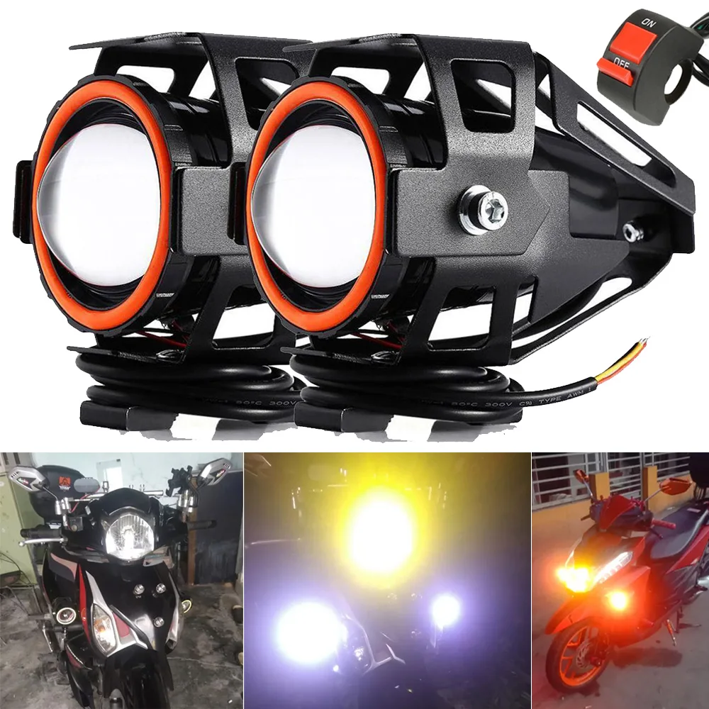 

Дополнительные фары для мотоцикла Flasher Angel Eyes U7 для SUZUKI GSXR 1000 K8 SV650 BURGMAN 125 SV1000 SAMURAI SJ410 GSR 750