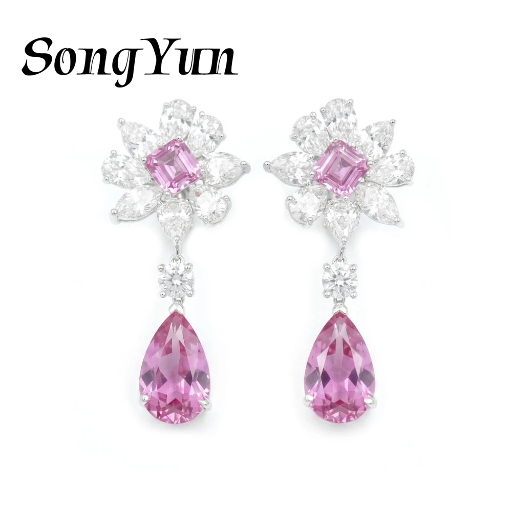 

SongYun Jewelry 925 Sterling Silver Earring HCD Diamond High Carbon Diamond Luxury 925 Sterling Silver Stud Accessories