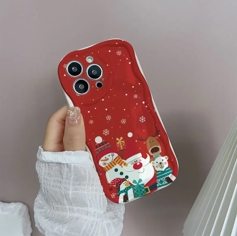 آذان ثلاثية الأبعاد سانتا كلوز عيد الميلاد الغزلان جراب هاتف ل ممن لهم رينو 14F 14 13 12 11 برو 13F 12F 11F 8T 7Z 8Z 4 8 برو A3 برو A60 غطاء #3