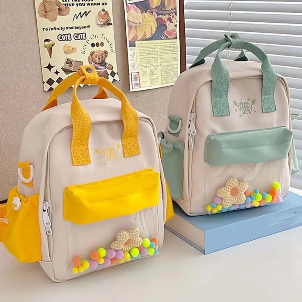 Nylon Transparent Pocket School Bag Balls Large capacity Clear Toys Candy Color Backpack Commute Zipper