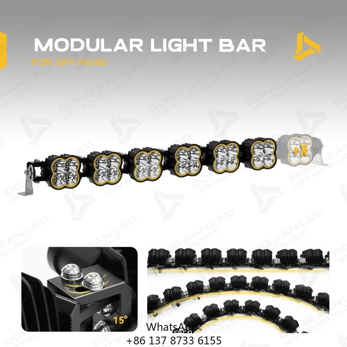 Adjustable Curved 32/38/42/48/50/52 Inch Modular RGB DRL Light Bar