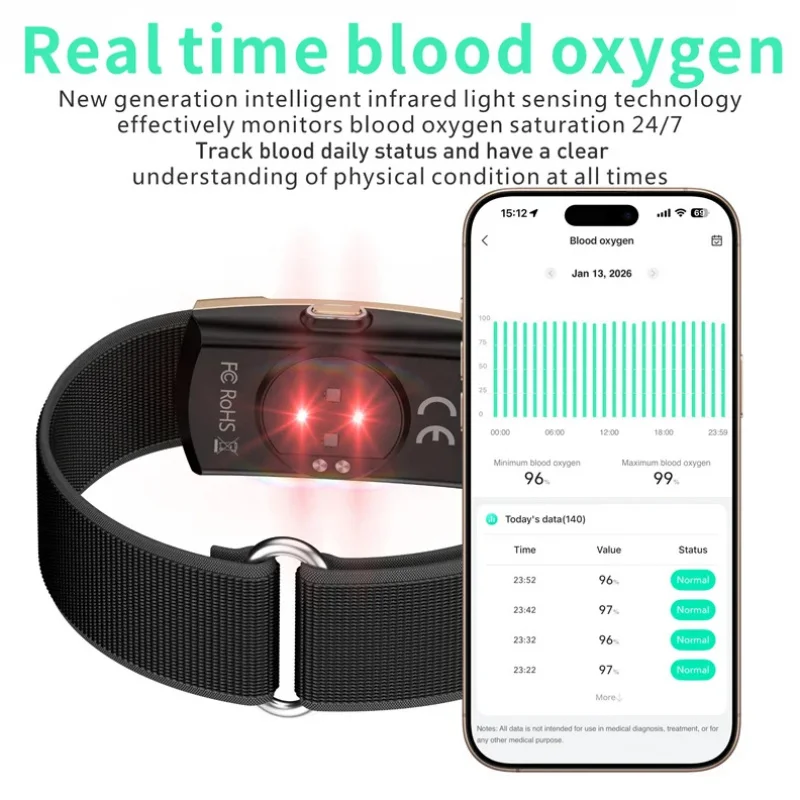New No Screen Smart Watches Music Playback Alarm Clock Reminder Fitness Heart Rate Monitoring Smartband Men's Digital Wristwatch