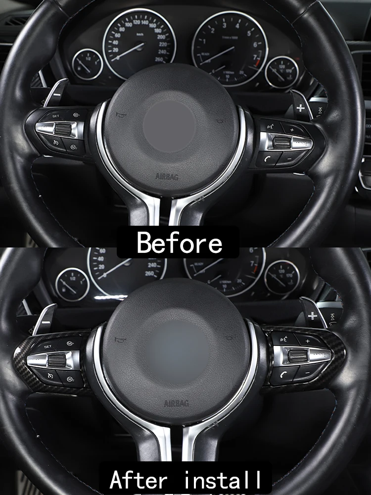 Rot Für BMW F20 F22 F21 F30 F32 F33 F36 F06 F12 F13 X5 F15 X6 F16 M-Sport ABS Lenkrad Dekoration Rahmen Trim – Detail 1