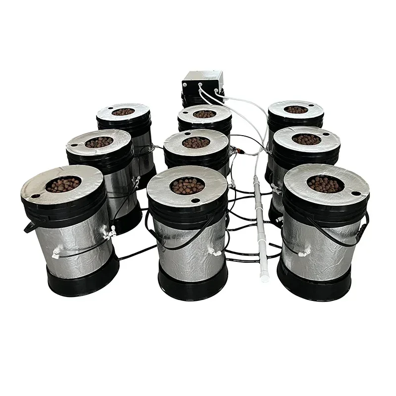 9pcs Recirculating aeroponics system 5 gallon growing hydroponics bucket system