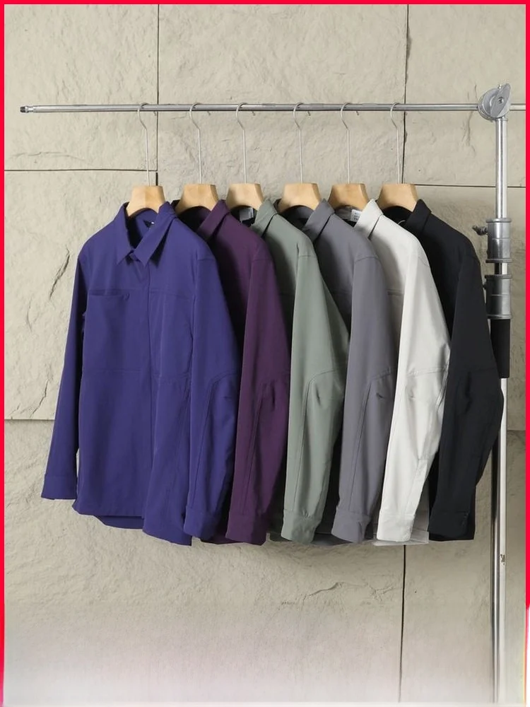

Lightweight 3D Ergonomic Construction Men's Casual Shirt Jacket Versatile Comfortable Elastic Spring Fashion Urban Style