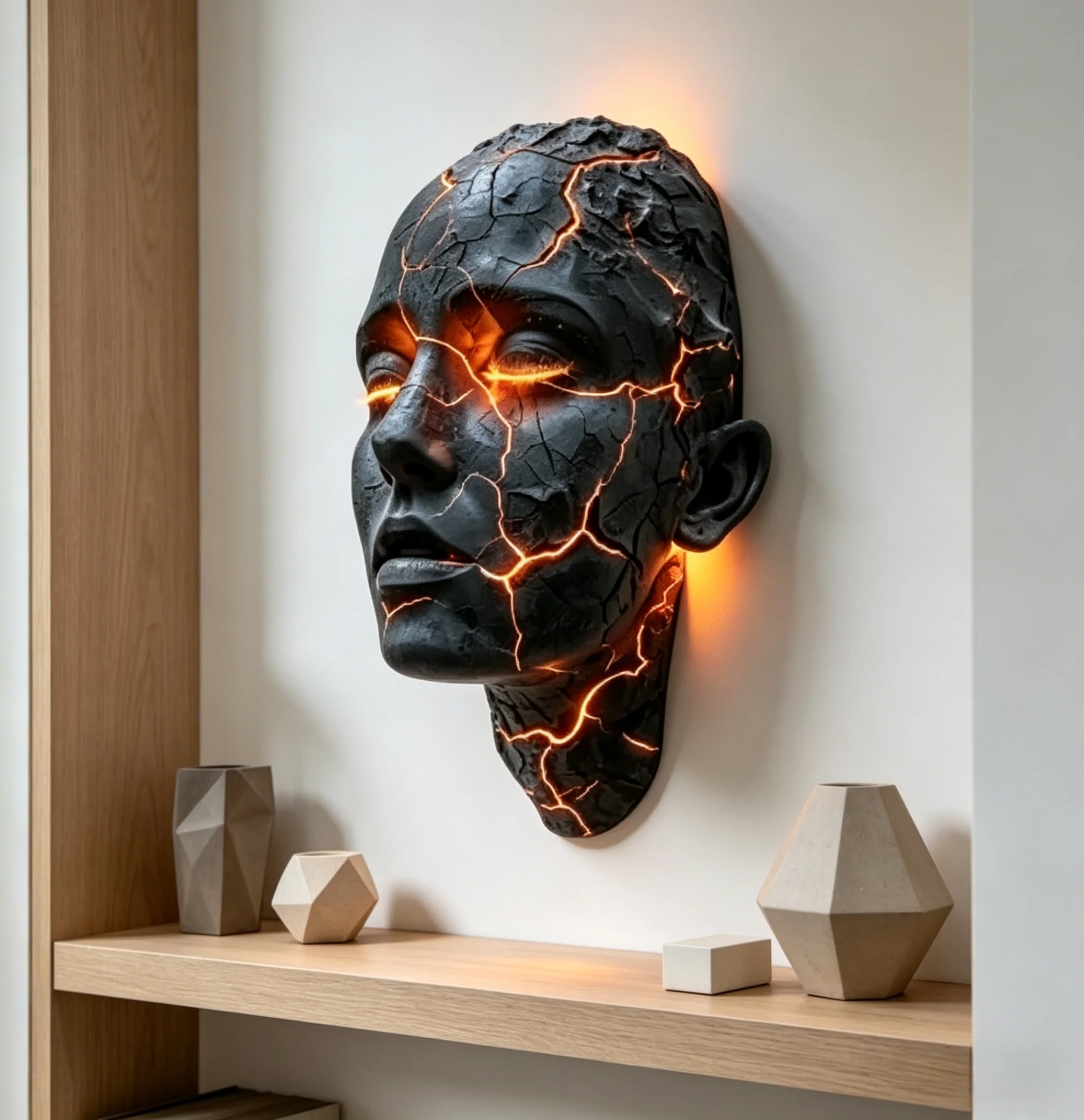 Shattered Essence Wall Sconce Molten Glow Resin Sculpture Gothic Wall Art