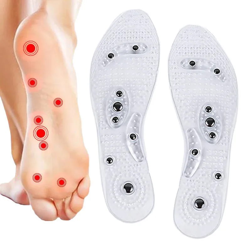 

Unisex Magnetic Massage Insoles Foot Acupressure Shoe Pads Therapy Slimming Insoles for Weight Loss Transparent Foot Massage