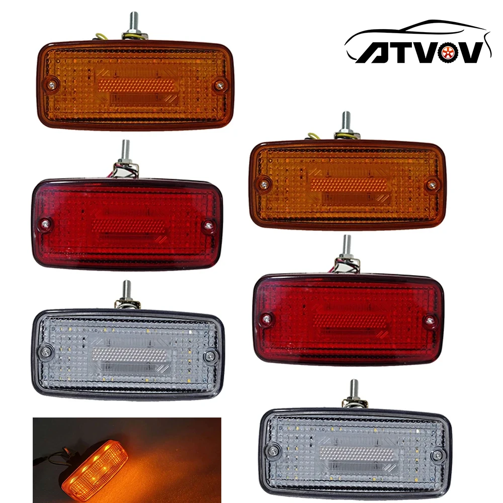 

ATVOV 2X 10V-30V светодиодные фары переднего бампера, габаритная лампа, индикатор ретро для Scania Volvo Benz Iveco Man, грузовик, грузовик, янтарный, белый, красный