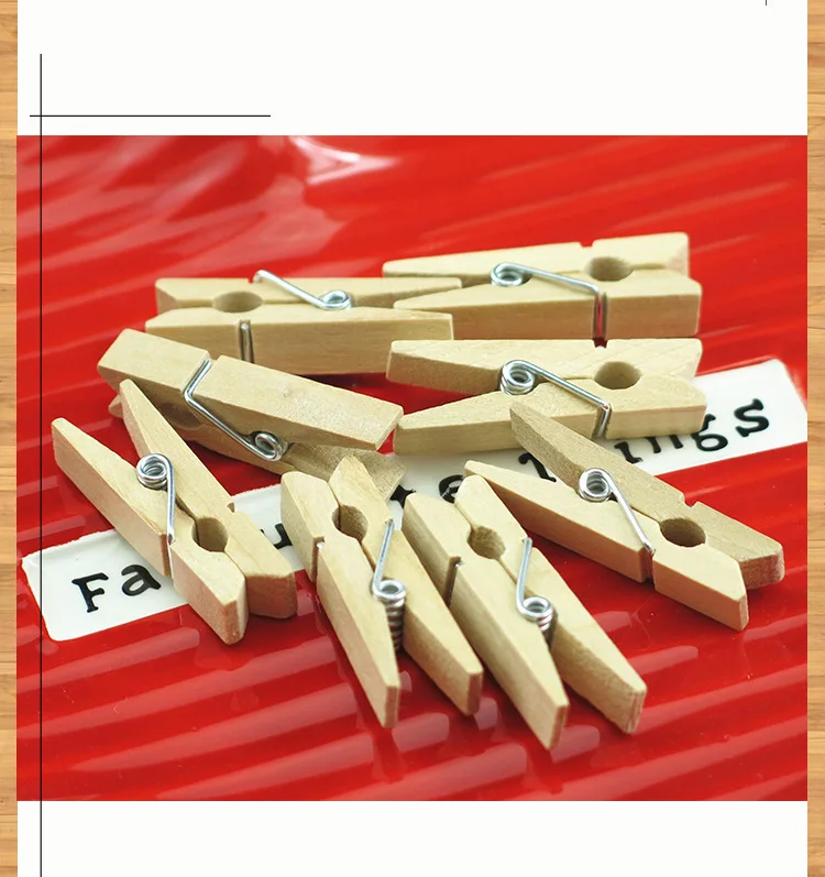 50 Stück Holzklammern in verschiedenen Größen, dekorative Fotoklammern, Wäscheklammer, handgefertigt, Kunsthandwerk, Dekoration, Heringe, Zuhause, Büro, Schule, DIY-Spielzeug – Detail 20