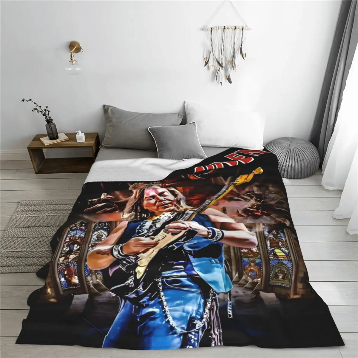 Iron Heavy Metal Maidens Blanket Fleece Decoration Multi-function Ultra-Soft Throw Blankets for Bed Travel Rug Piece