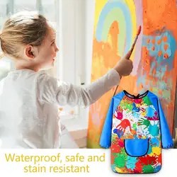 Children Art Aprons Waterproof Long Sleeve Painting Apron For Kids Artistic Sense Nourish Kids Art Smock For Cooking Craft Paint