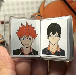 Haikyuu 1 Inch Photo Keychain Creativity Anime Cartoon Pendant Shoyo Hinata Bag Convenient Decorate Accessories Birthday Gift