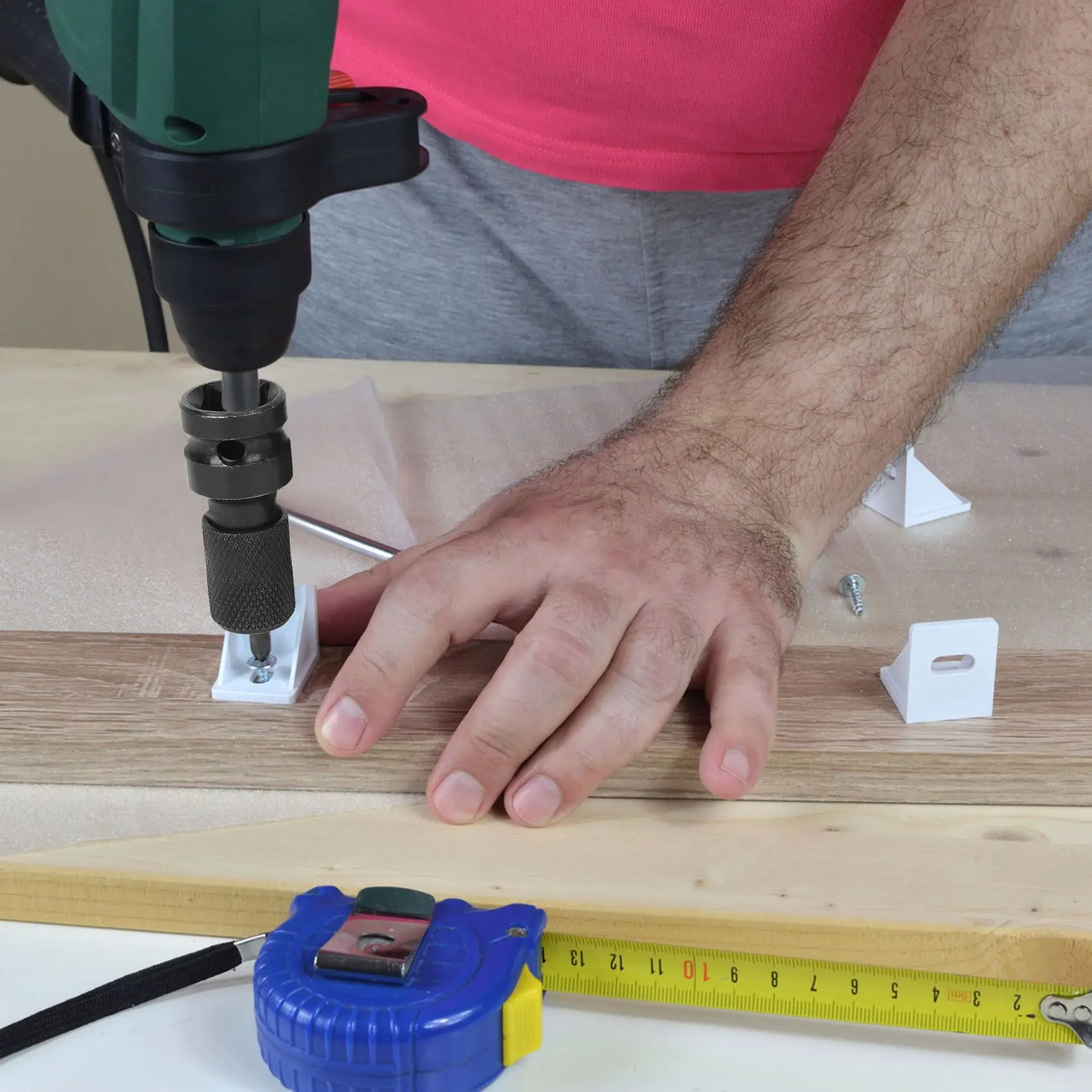 N08R 2 Pack 1/2 Square Drive To 1/4 Hex Shank Socket Adapter Quick Release Chuck Converter For Impact Ratchet Wrench