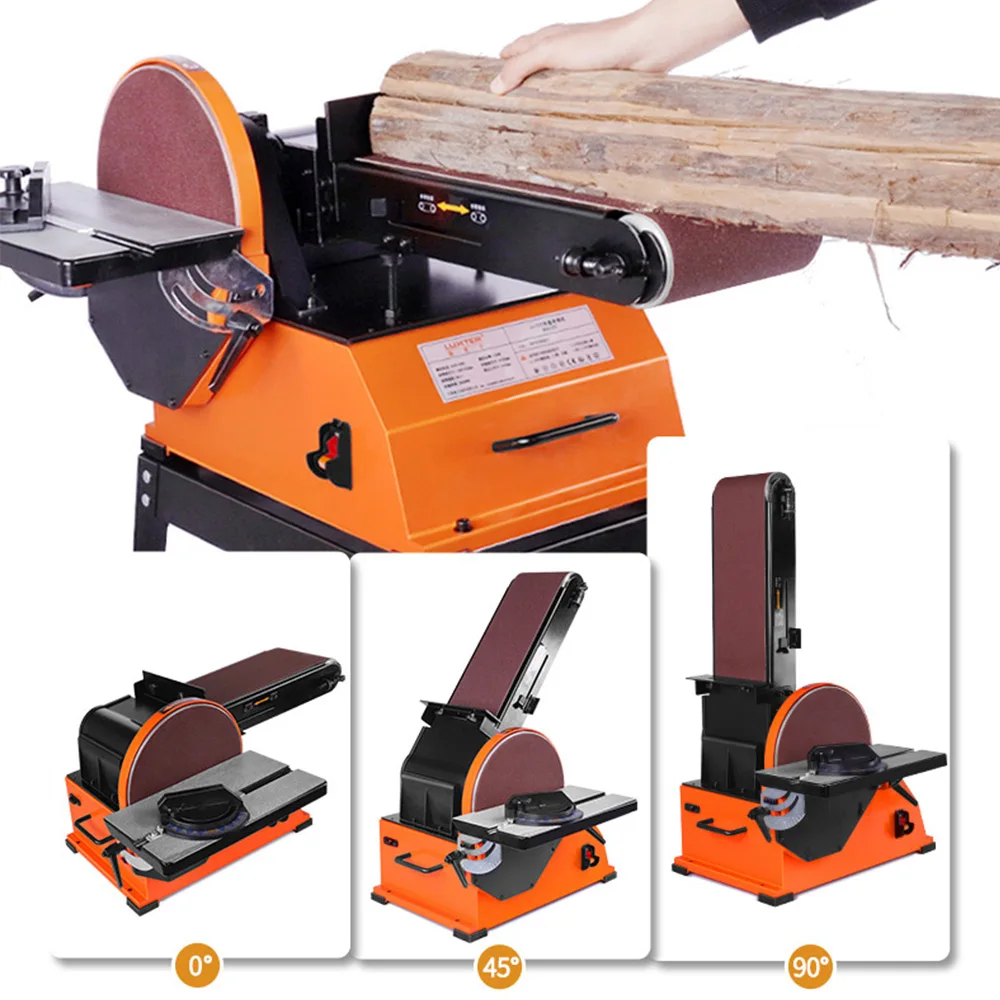 1200W Woodworking belt machine polisher Abrasive Disk Polishing Machine High Power Sander no Iron tripod