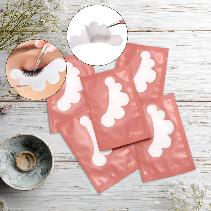 Almofadas para cílios em forma de nuvem, 50 pares, enxertadas, hidrogel, gel, sob almofadas para extensão de cílios, adesivo, ferramenta de maquiagem
