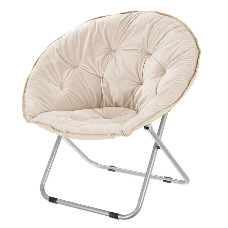 

Складное кресло-блюдце mDesign Urban Papasan: большое кресло-НЛО с раскладной металлической рамой и пушистым сиденьем для дома