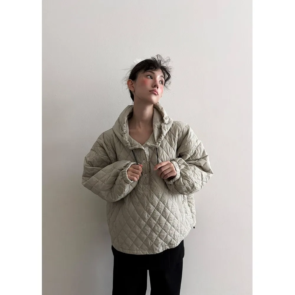 Koreańska luźna bluza z kapturem z bawełny dla kobiet, modna, jesienno-zimowa, nowość, uniwersalna odzież uliczna, swobodny top.