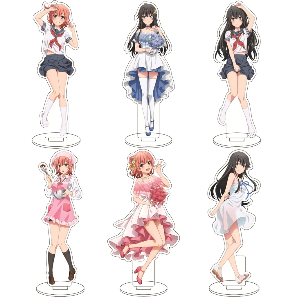 16CM Anime My Teen Romantic Comedy SNAFU Yukinoshita Yukino Yuigahama Yui Hikigaya Hachiman Cosplay Acryl-Figur Standfigur Dekoration