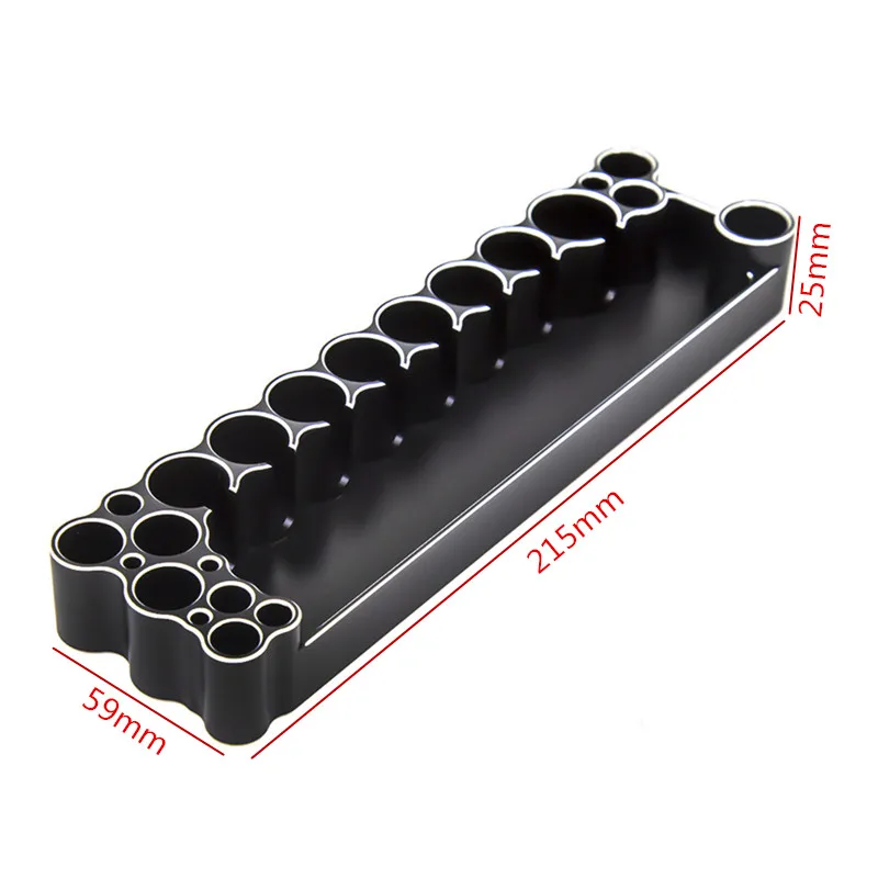 RC 자동차 축 SCX10 TRX4 금속 도구 보관함 스크루 드라이버 도구 브래킷 홀더 트레이 소켓 원격 제어 장난감 보트 비행기