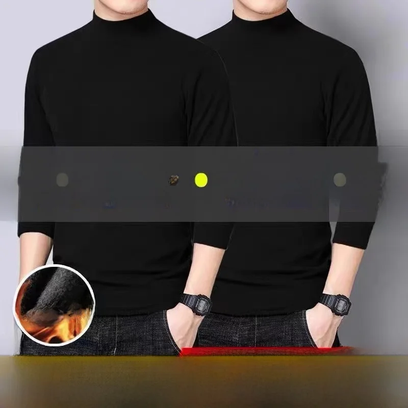 

Мужская термофутболка с длинным рукавом: модная, простая, трендовая, теплая, приталенная, базовый слой, однотонная, повседневная одежда