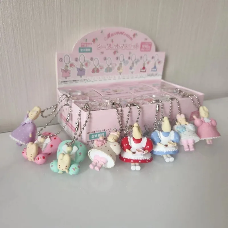 سانريوز الياسمين الأرنب Marroncream الياسمين Kawaii نموذج اللعب حقيبة قلادة دمية فتاة Diy بها بنفسك اكسسوارات المفاتيح