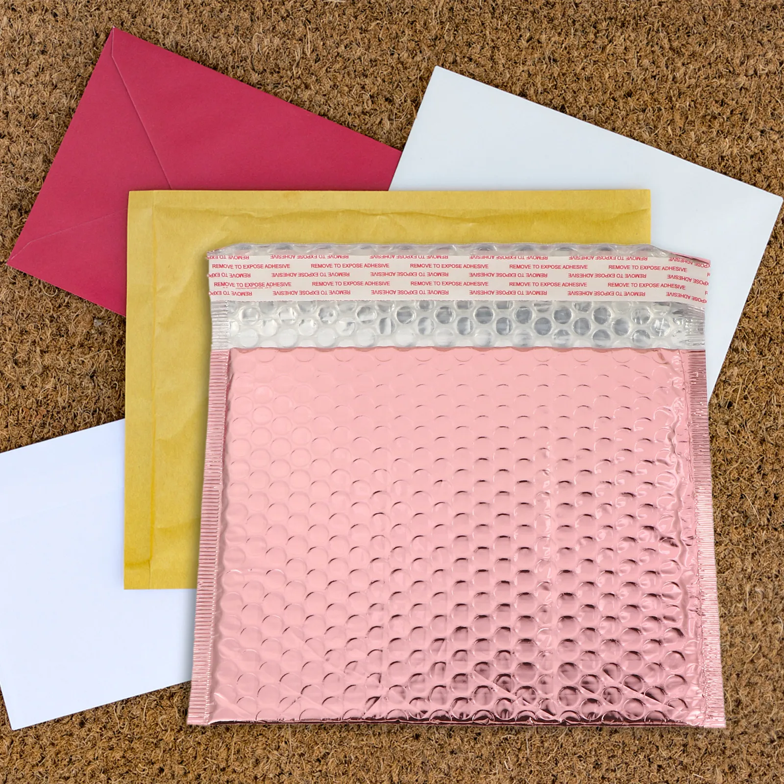 25Pcs Rose Envelope Bag Self Adhesive Seal Tamper Evident Padded Protection for Delicate Items Moving Storage Office