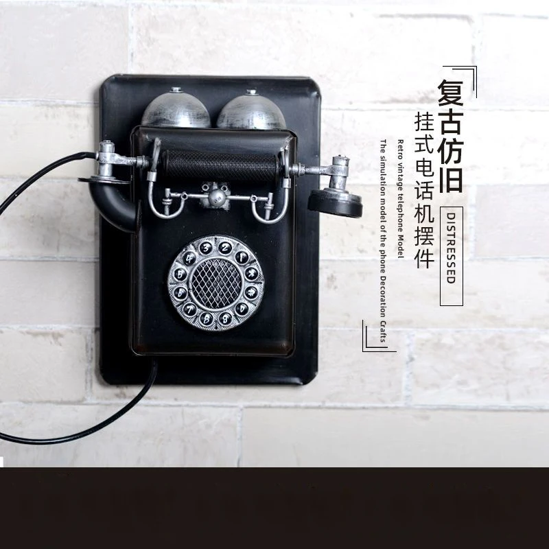 Vintage Style Wall Mounted Telephone Model Clothing Store Bar Window Decoration Wall Hanging Decoration Photography Props ZE920