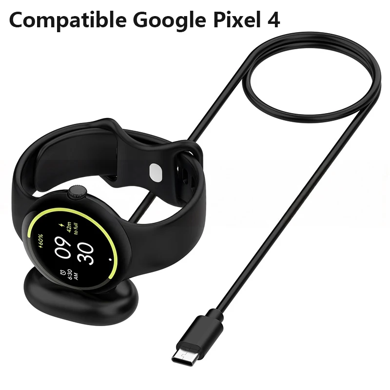 

Charger for Pixel Watch 4 Fast-Charging Dock Quick Charging Type-C Charge Cable 2 Pin Cord Matte Side Charger Dock