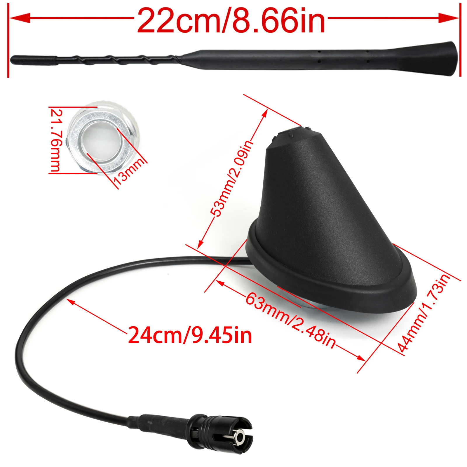 9 Inches Car Roof Radio Antenna Aerial Base Mast Rod Whip For Mazda 3 5 6 VW Golf Mk3 Mk4 Mk5 Polo 6n2 9n Passat B5 New Beetle