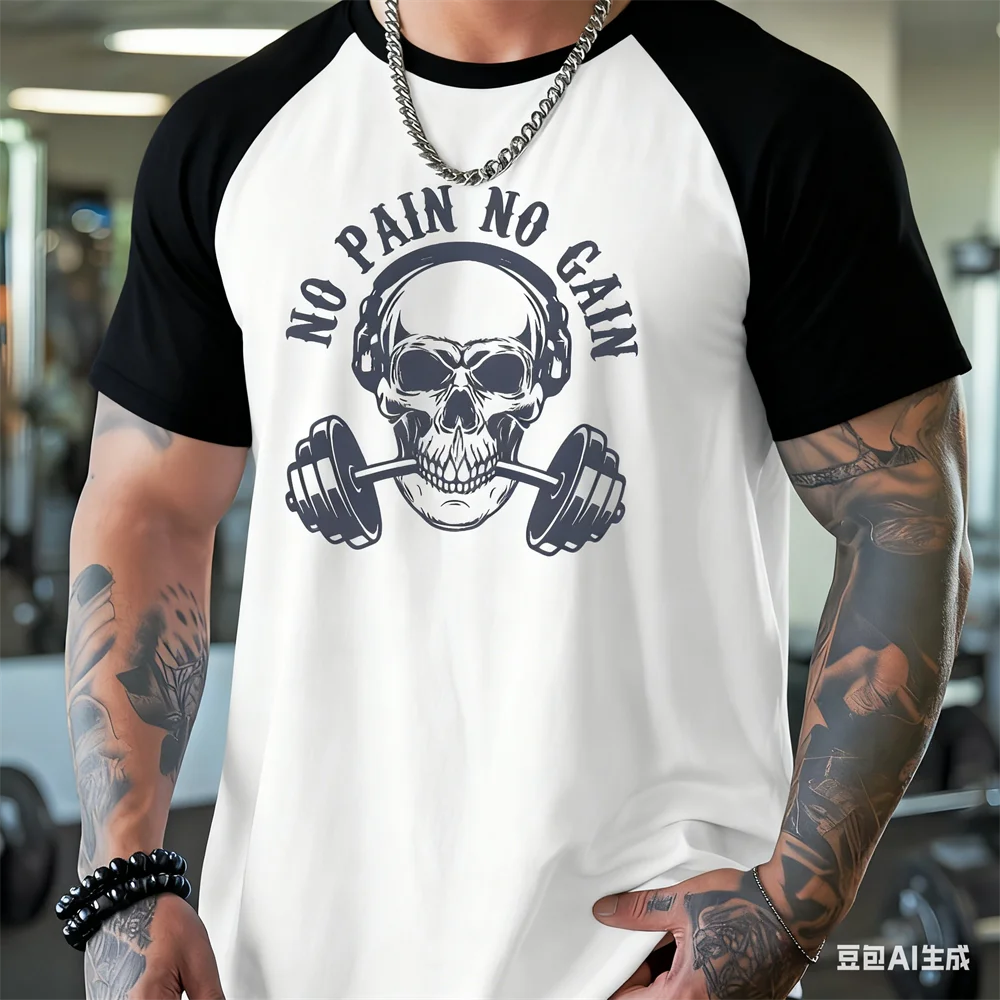 

Terrifying 3D Skull Printed Men's T-shirt Hip Hop Trend Harajuku Short Sleeve Tops Summer Gym Fitness Training Fashion Clothing