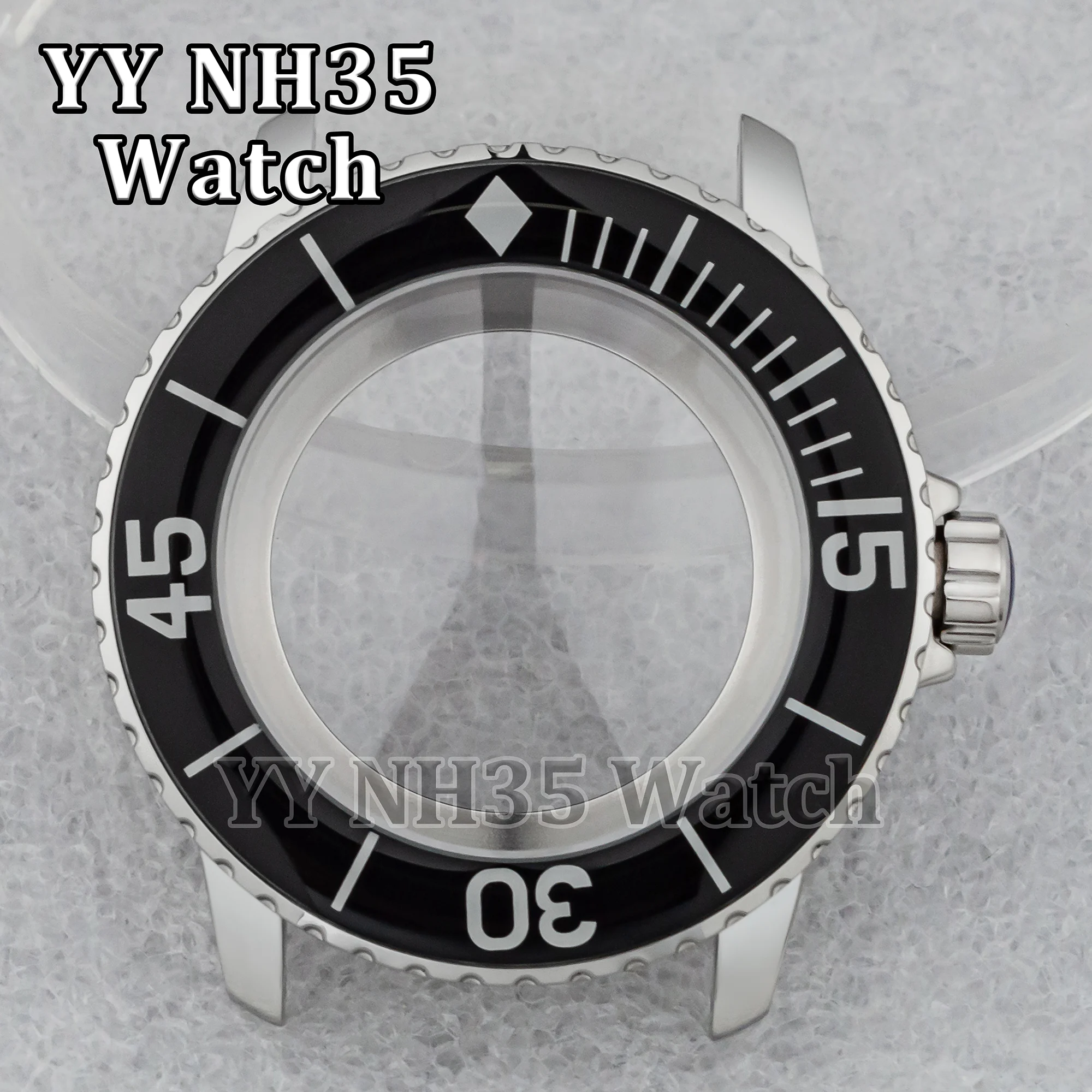 

NH35 Watch Case for Fifty Fathoms Watches 45mm Case fit NH35 Automatic Movement Watch Accessories Repair Tool Watch Case Bezel