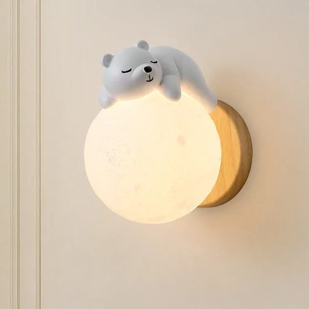 

Современная креативная настенная лампа в виде Луны для детской комнаты, атмосфера в спальне, маленький ночник, детская прикроватная настенная лампа с астронавтом